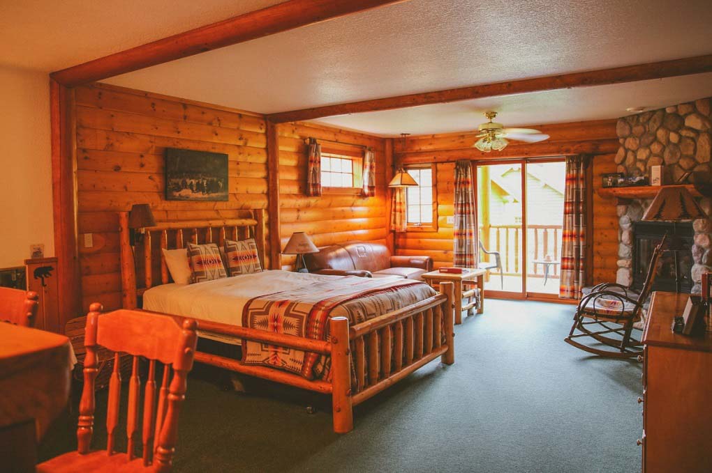 A room at the Baker Creek Mountain Resort in Banff National Park
