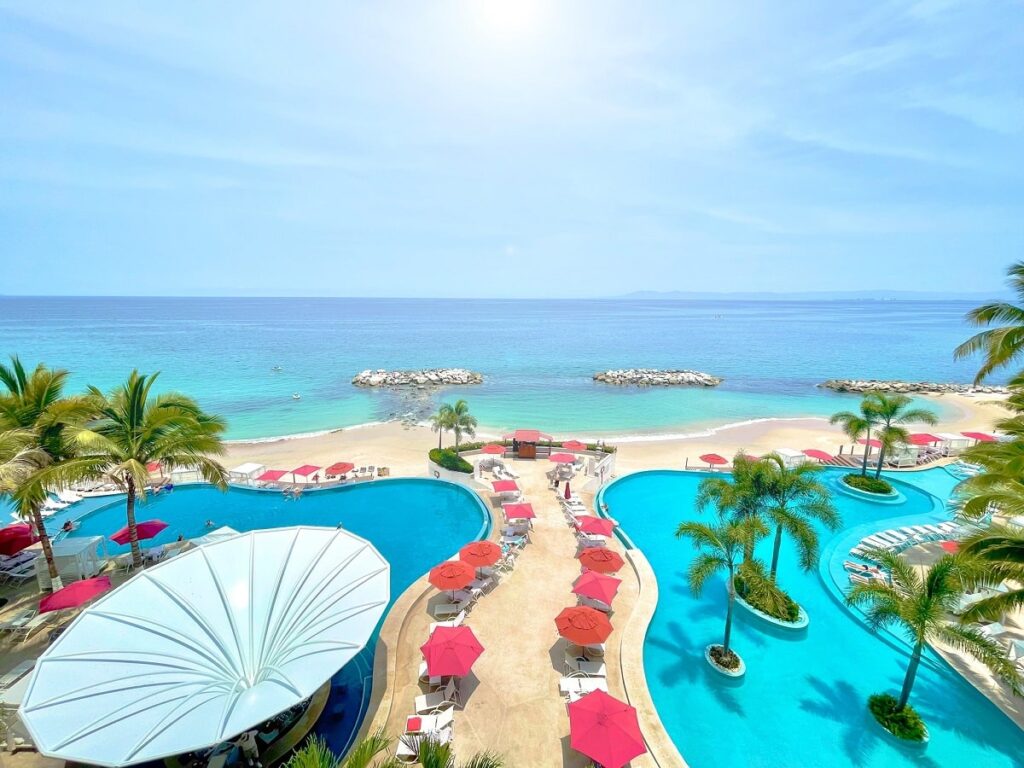 the outdoor pools at the Grand Fiesta Americana in Puerto Vallarta
