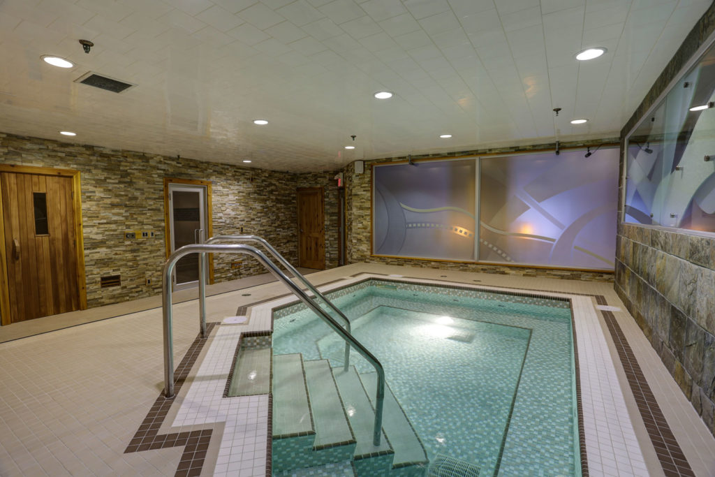 the hot tub at Banff Inn