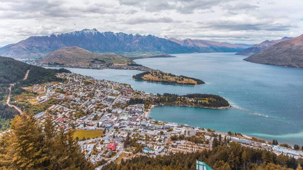 The view of Queenstown, New Zealand from Bob's Peak