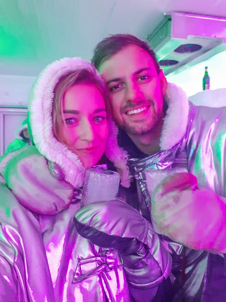 HAving fun at an ice bar