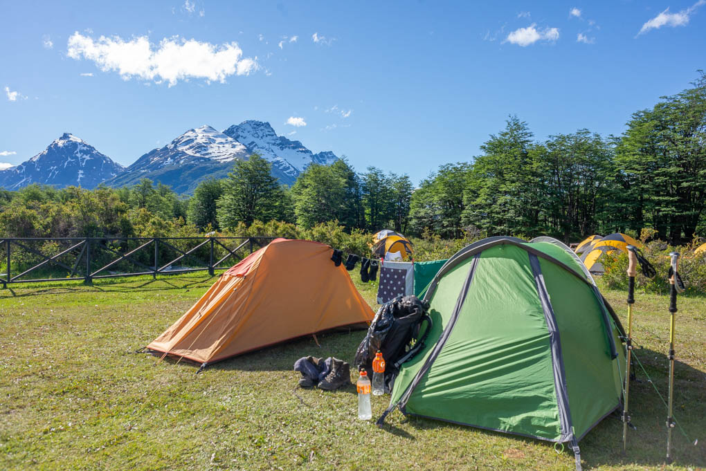 camping along the o circuit on the torres del paine trail