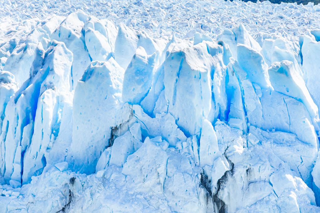 Up close shot of the Perito Moreno Glacier in Argentina