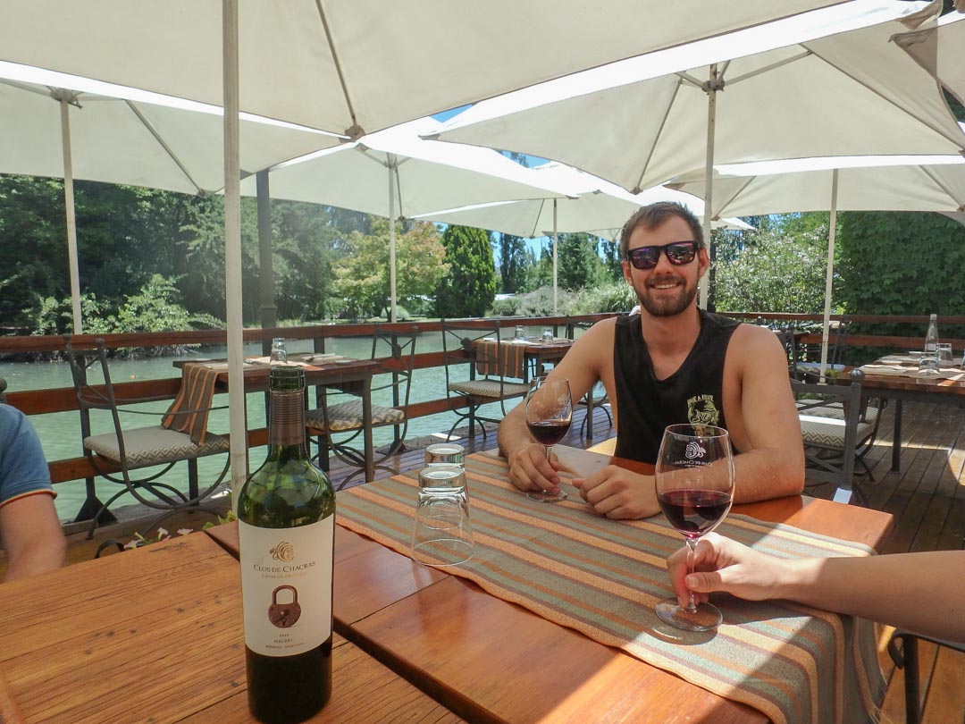 Drinking wine in Mendoza, Argentina