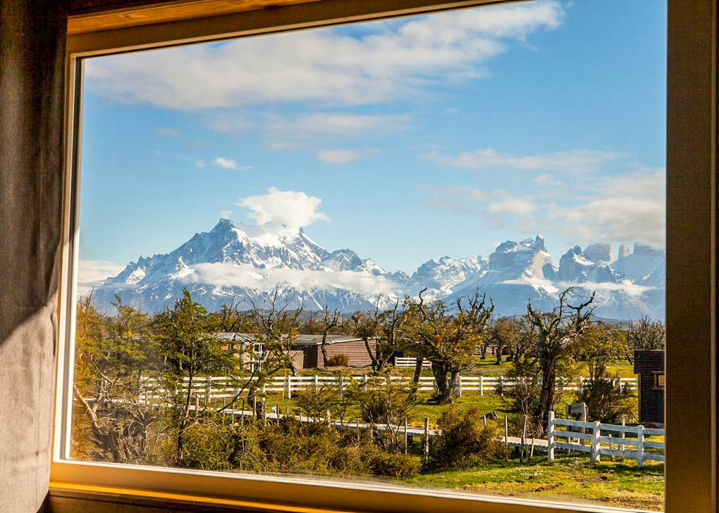 The view from Pampa Hostel in Torres del Paine National Park