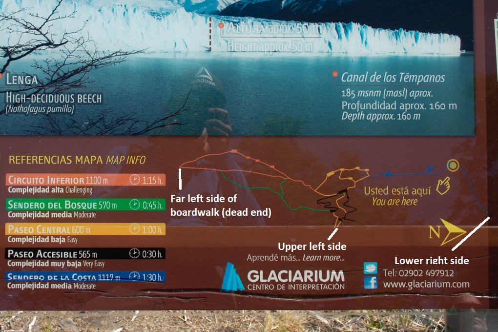Map of the Perito Moreno Boardwalk