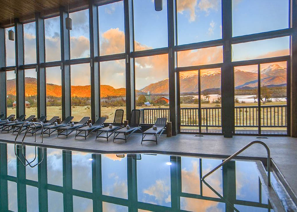 The indoor pool at Río Serrano Hotel + Spa