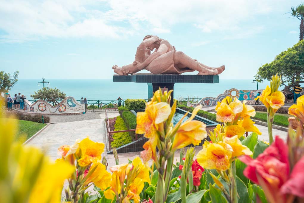 Park of Love, Lima on our open air bus tour