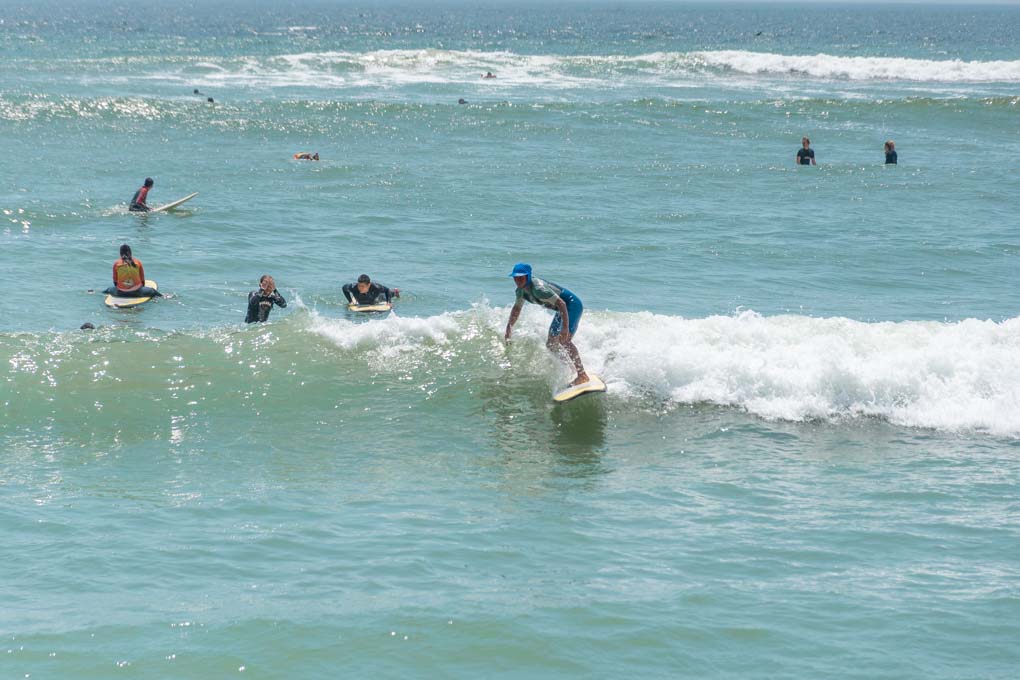 Surfing in Lima at the beach near Miraflores