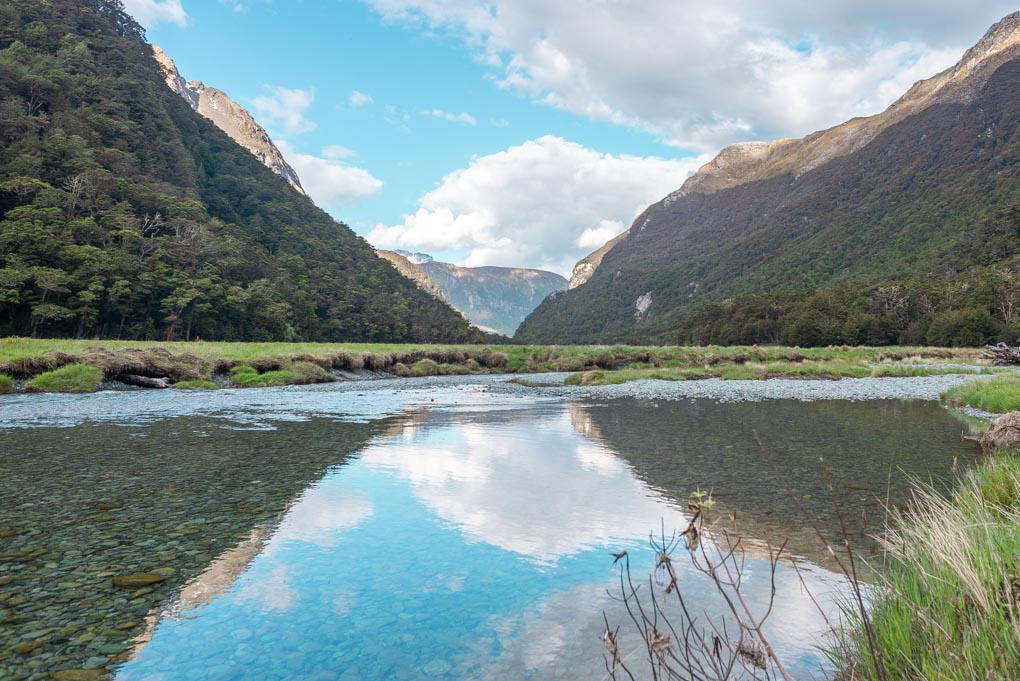 The valley floor at the Routeburn Flats Hut