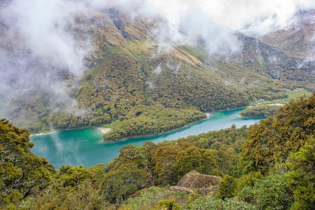 Te Mackenzie Lake from above on the Routeburn Track
