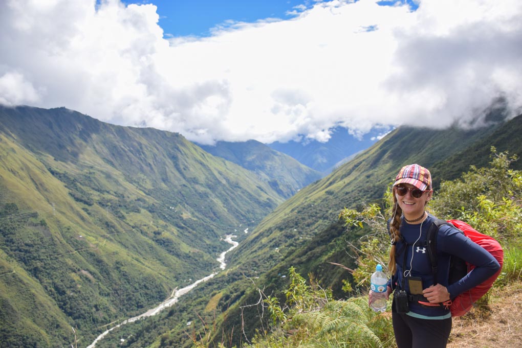 Bailey with views of the Salkantay Trek in the background