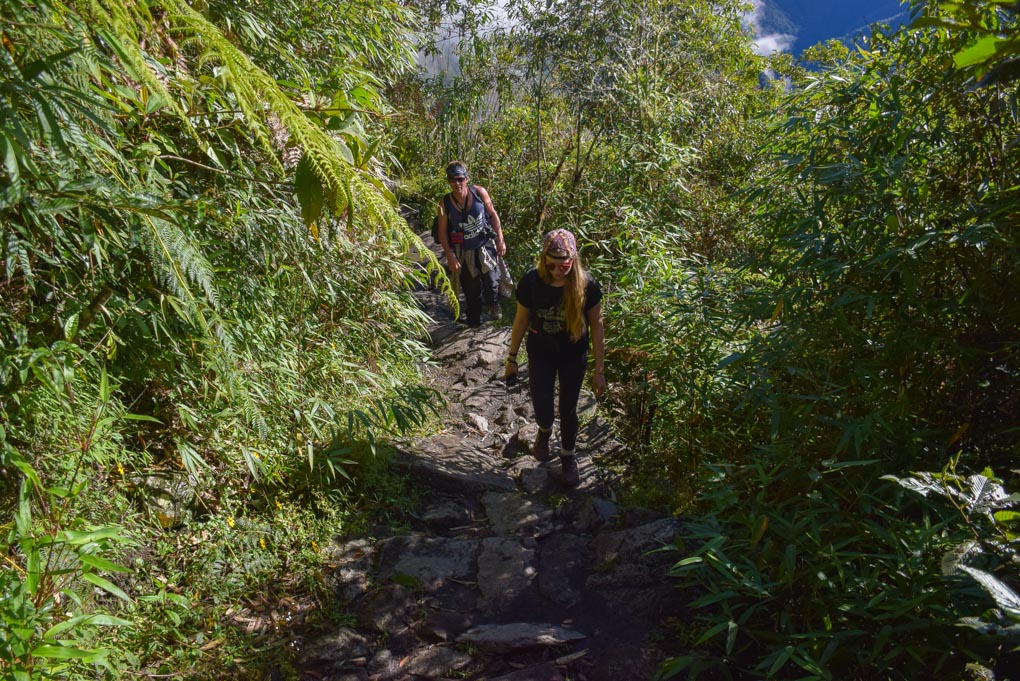Walking up Machu Picchu Mountian