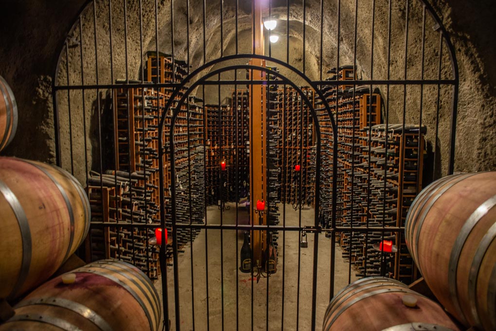 The wine cave at the Gibbston Valley Winery