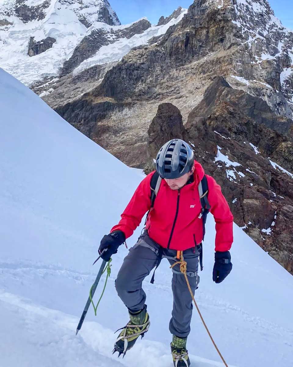 A climber on Nevada Mateo