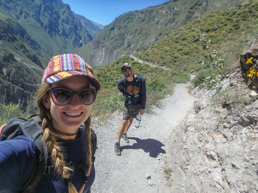 Daniel and I take a selfie on the Colca Canyon Trail