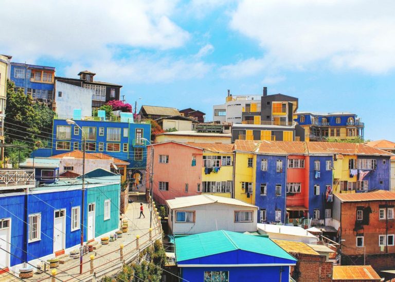The colorful buildings of Valparaiso, Chile