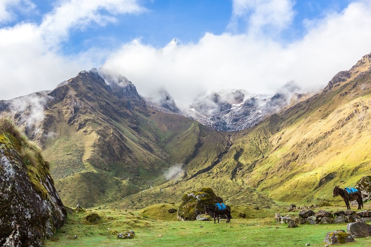 view along the trail of the Salkantay Trek