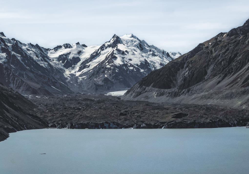 A close up of the Tasman Glacier in Mount Cook National Park