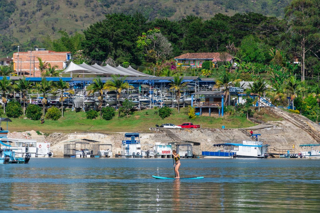 Paddle boarding in Guatapé!