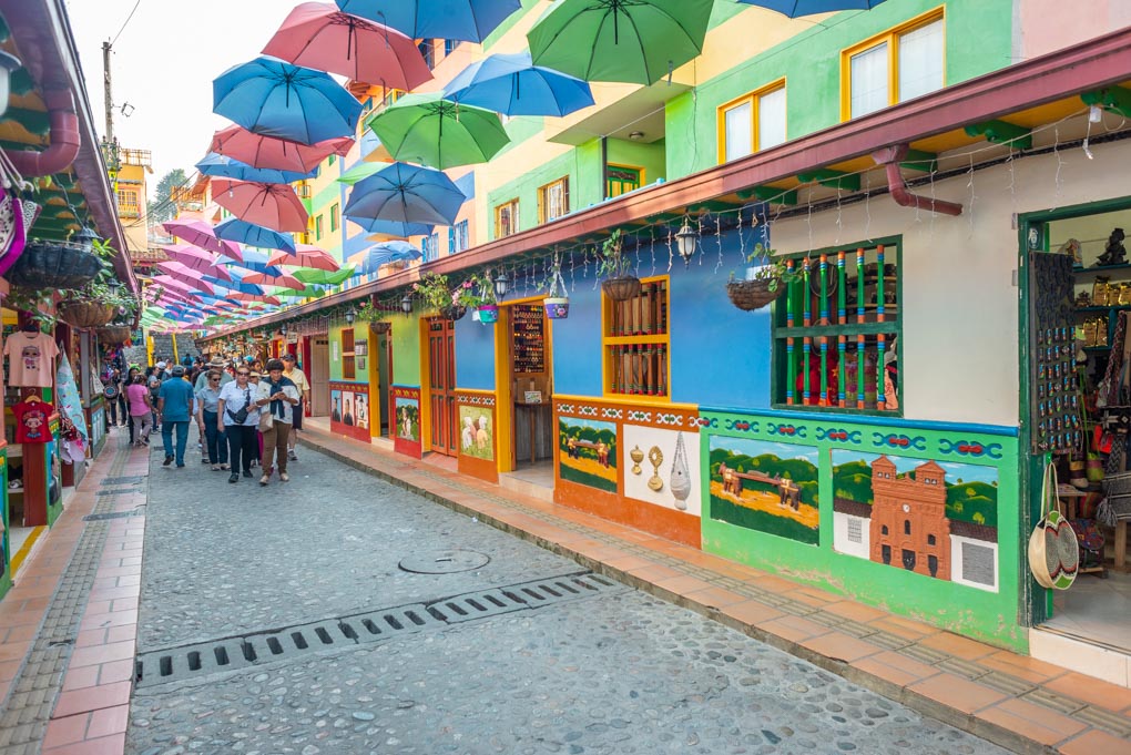 The colorful streets of Guatape, Colombia