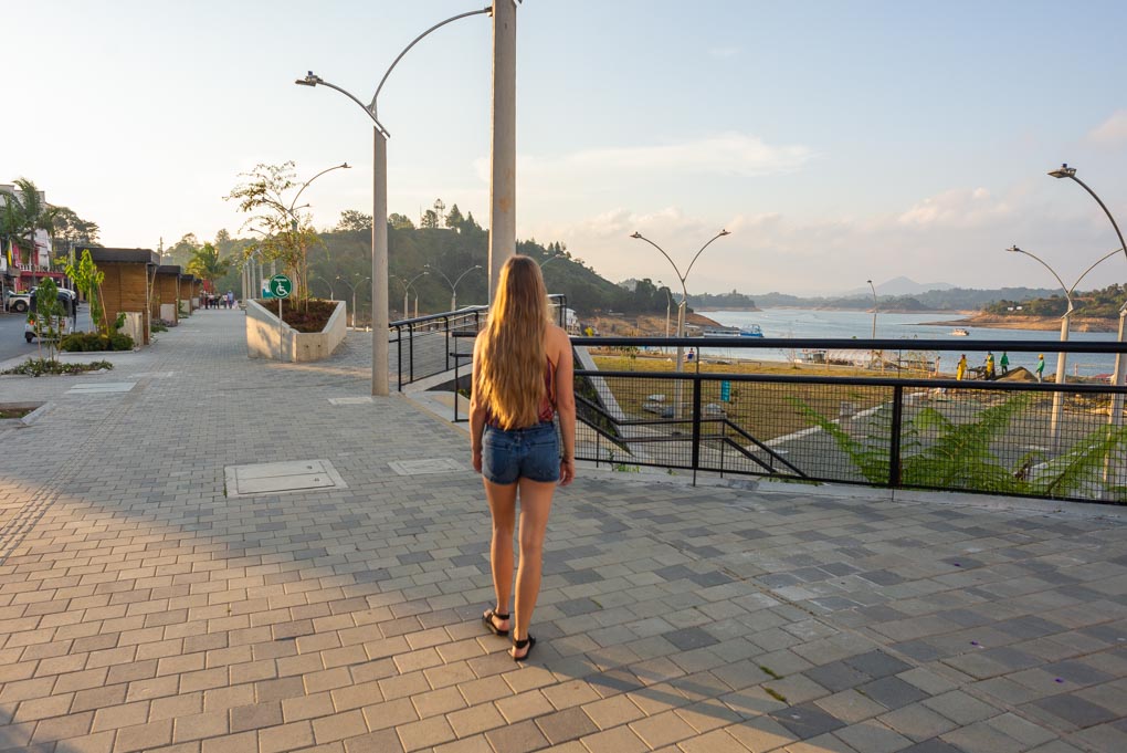 Walking the Malecon in Guatapé