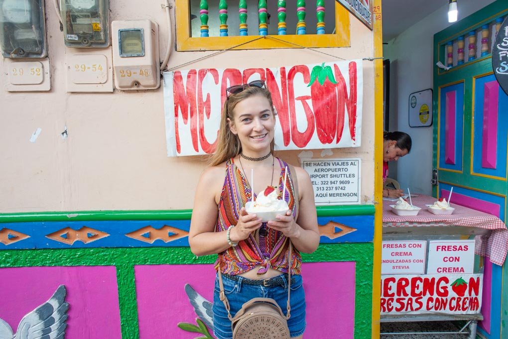 Eating amazing desserts in Guatapé