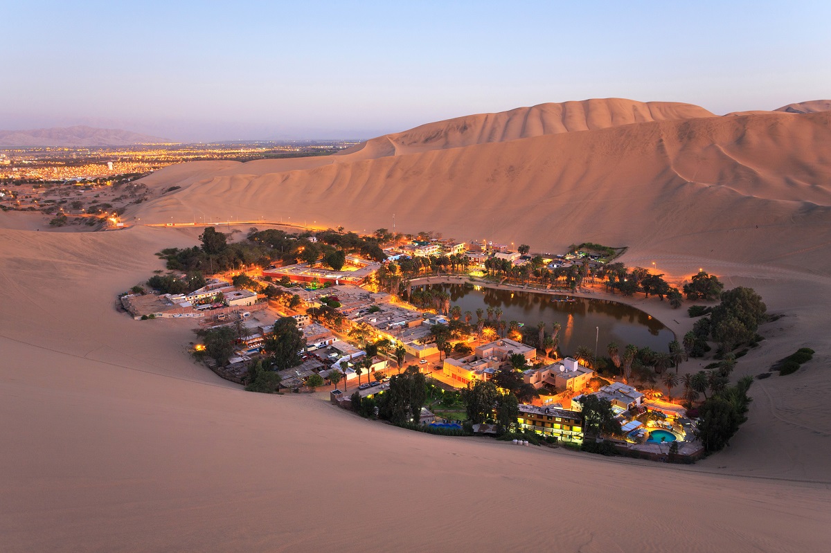 view of the Oasis in Huacachina, Peru