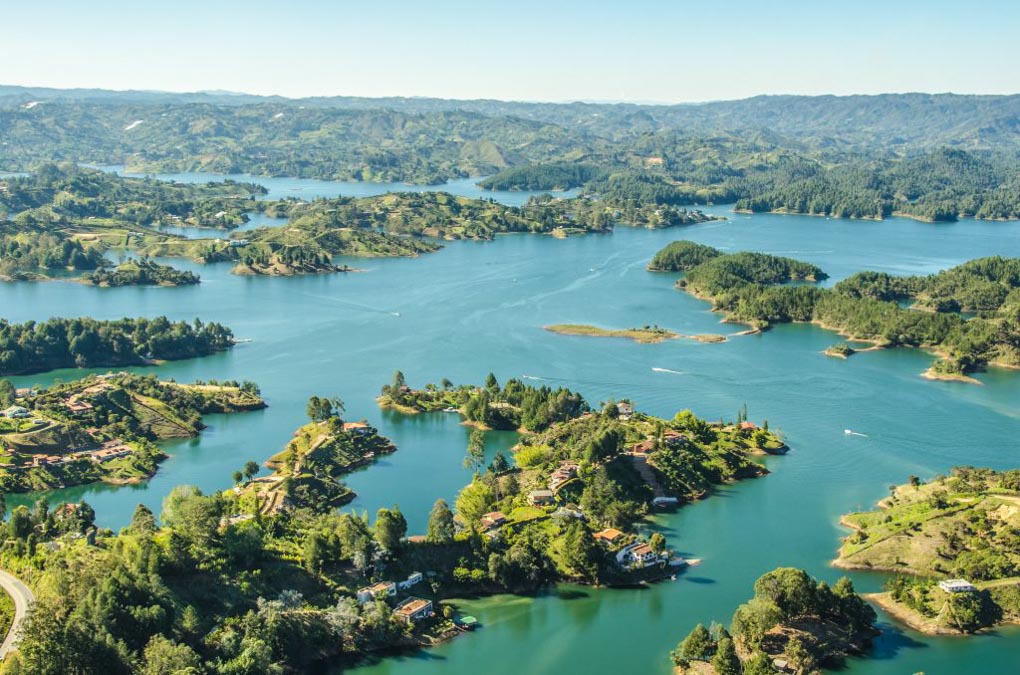 aerial view of Guatapé colombia