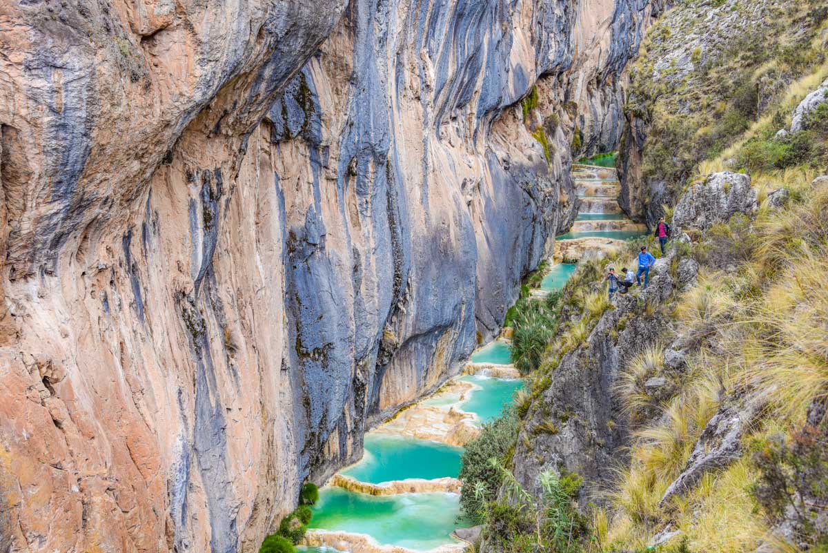 the Millpu Pools in Peru as seen from above