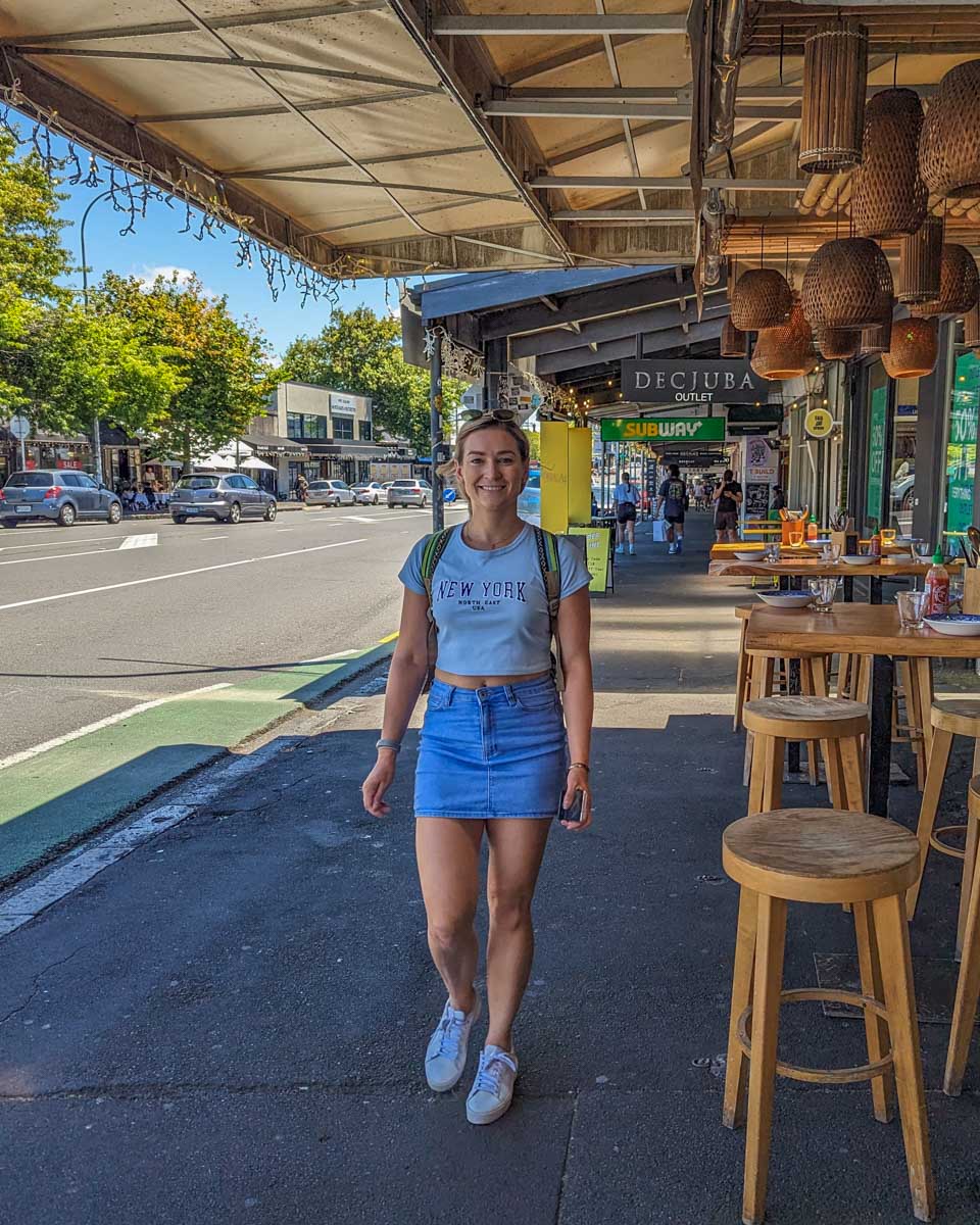 Bailey walks through Ponsonby in Auckland