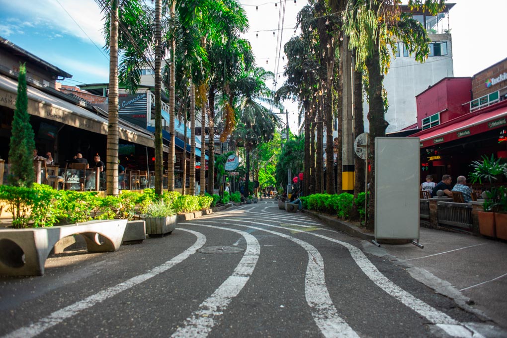 The streets of El Poblado Medellin