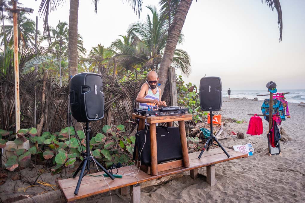 A dj plays on Costeño Beach, Colombia