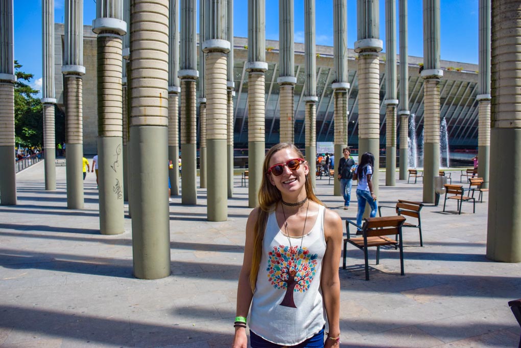 Bailey walks amoung the lights of hope in Medellin, Colombia