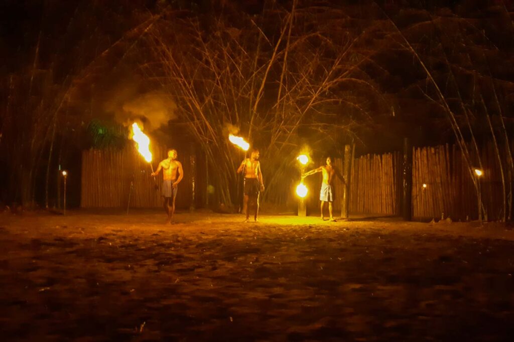 fire dancers in Fiji