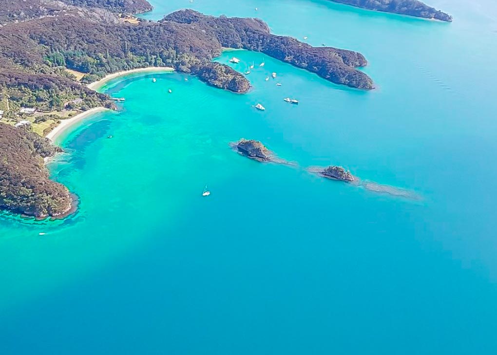 Views of the Bay of Islands from a scenic flight