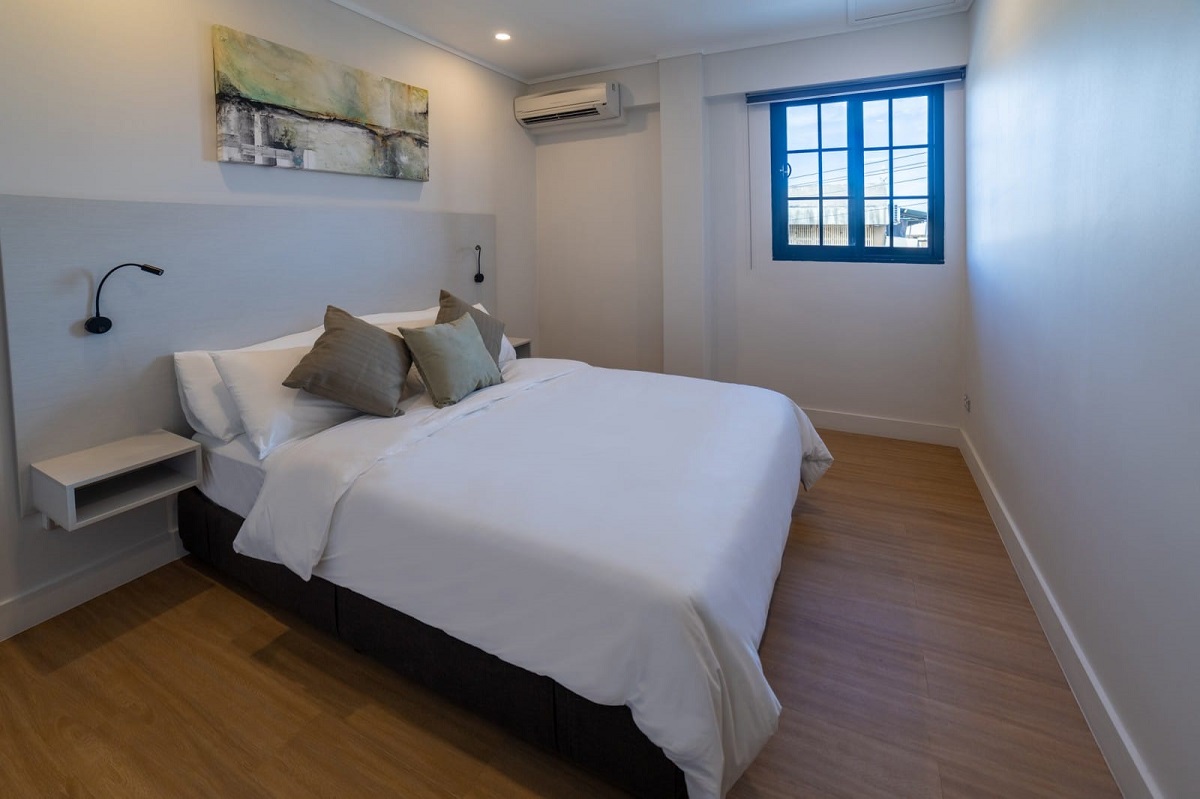 a clean hotel room in Toorak Central hotel in Suva, Fiji
