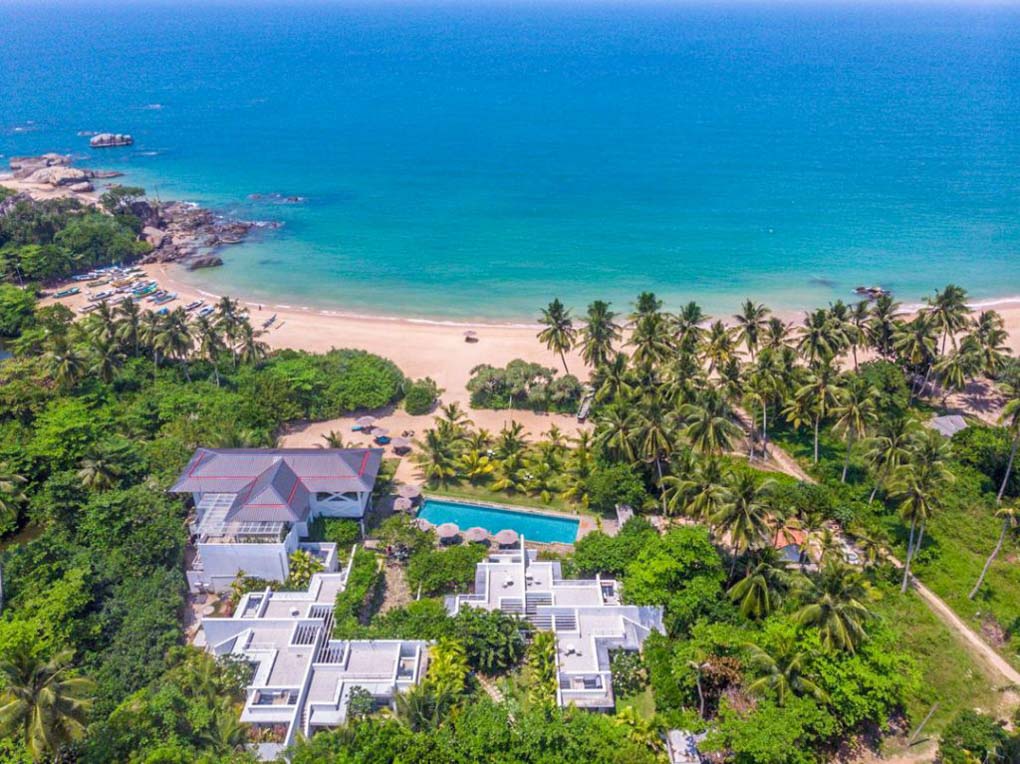 Birds eye view of the Calamansi Cove Villas in Sri Lanka