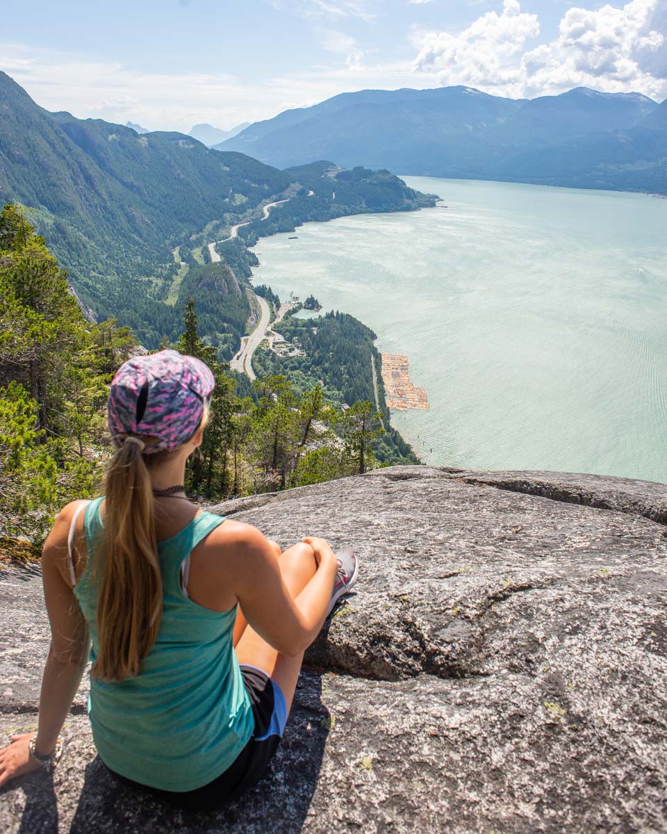 Bailey sits at the top of the Stawamus Chief, Vancouver
