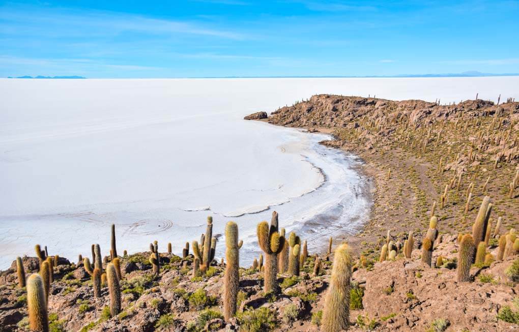 An island in the salt flats of Bolivia