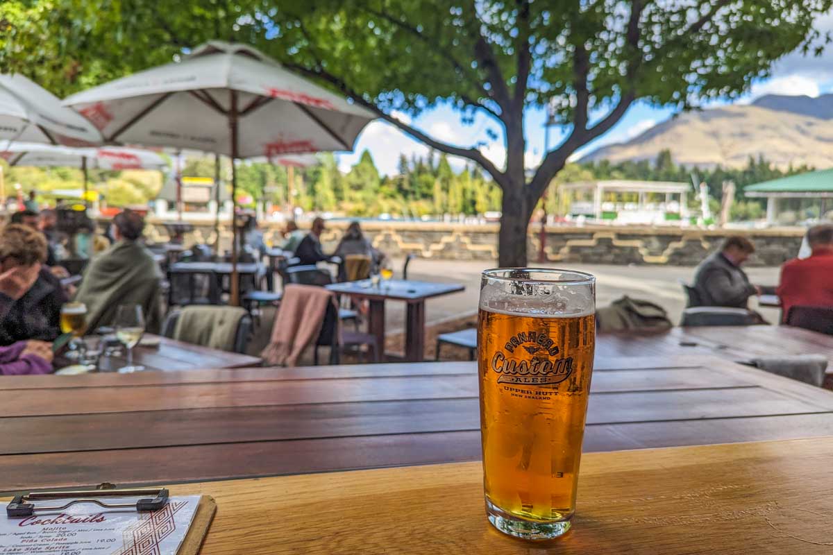 Having a beer in Queenstown