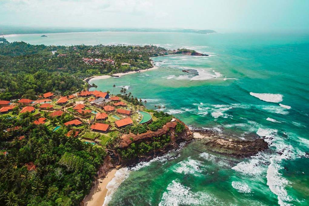 A birds eye view of the  Cape Weligama resort and hotel in Sri Lanka