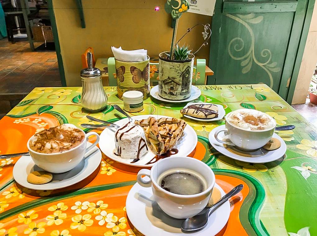 Coffee and dessert at Cafe Art in Samaipatta, Bolivia