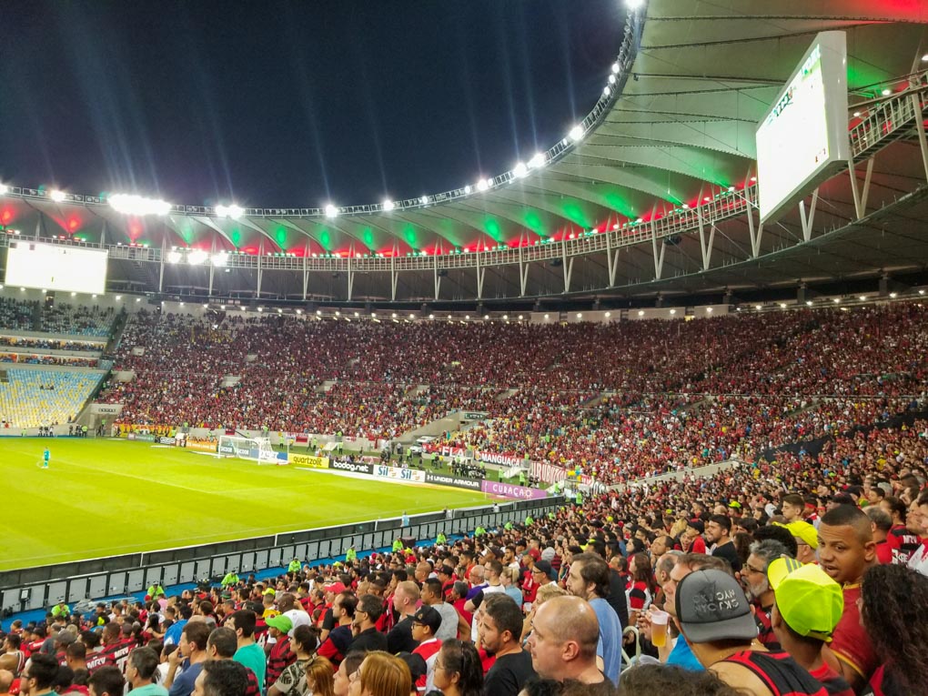 A soccer match at Maracanã Stadium in Rio