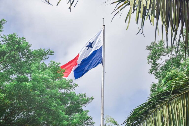 The Panama Flag at the top of Ancon Hill in Panama, City, Panama