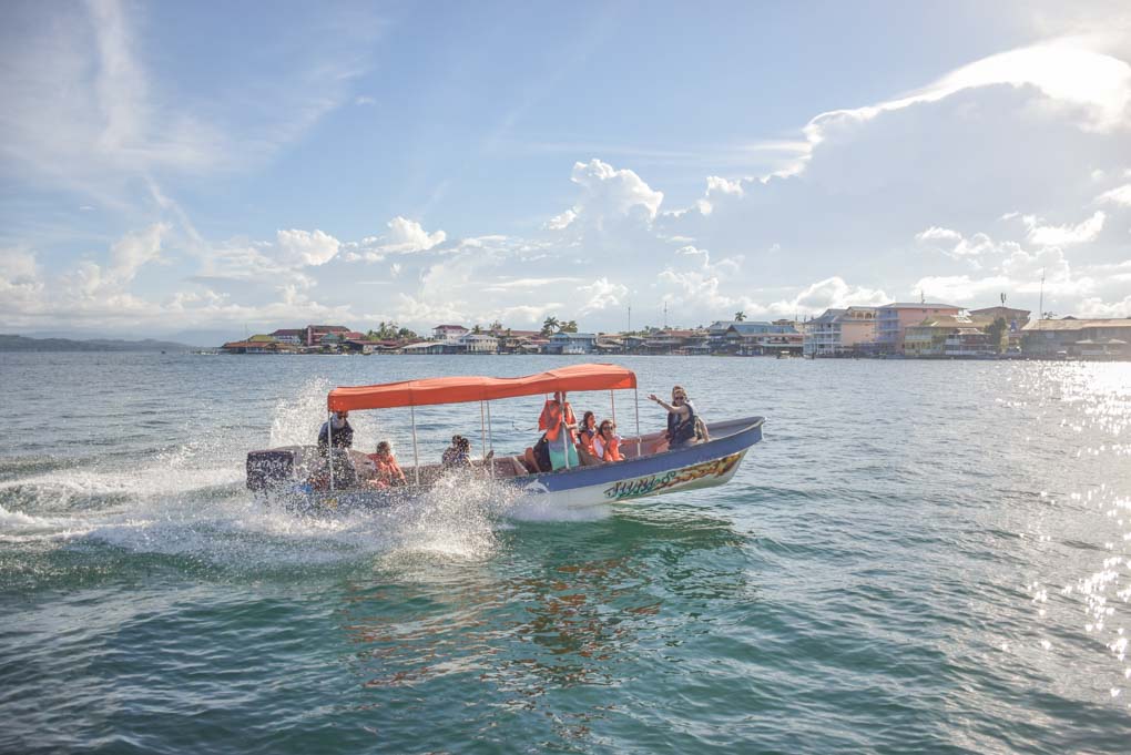 Taking a boat in Bocas del Toro, Panama