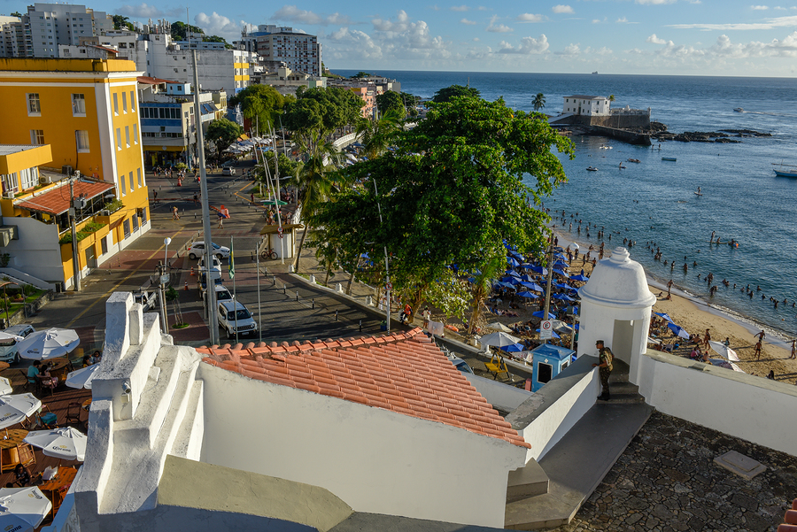 Porto da barra beach in Salvador, Brazil