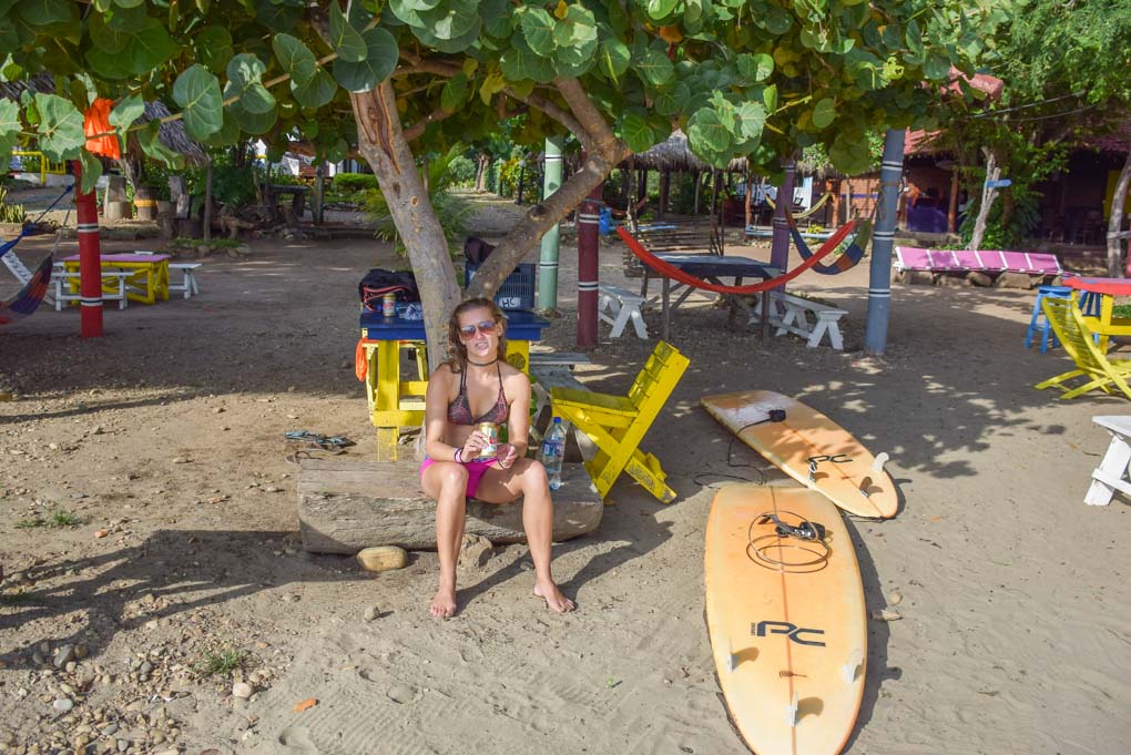 sitting at the beach, Playa Hermosa near San Juan del Sur