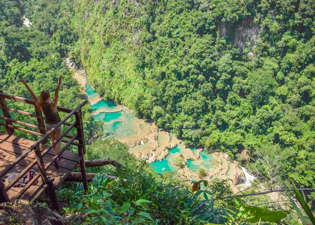 Bailey on the viewing deck at Semuc Champey
