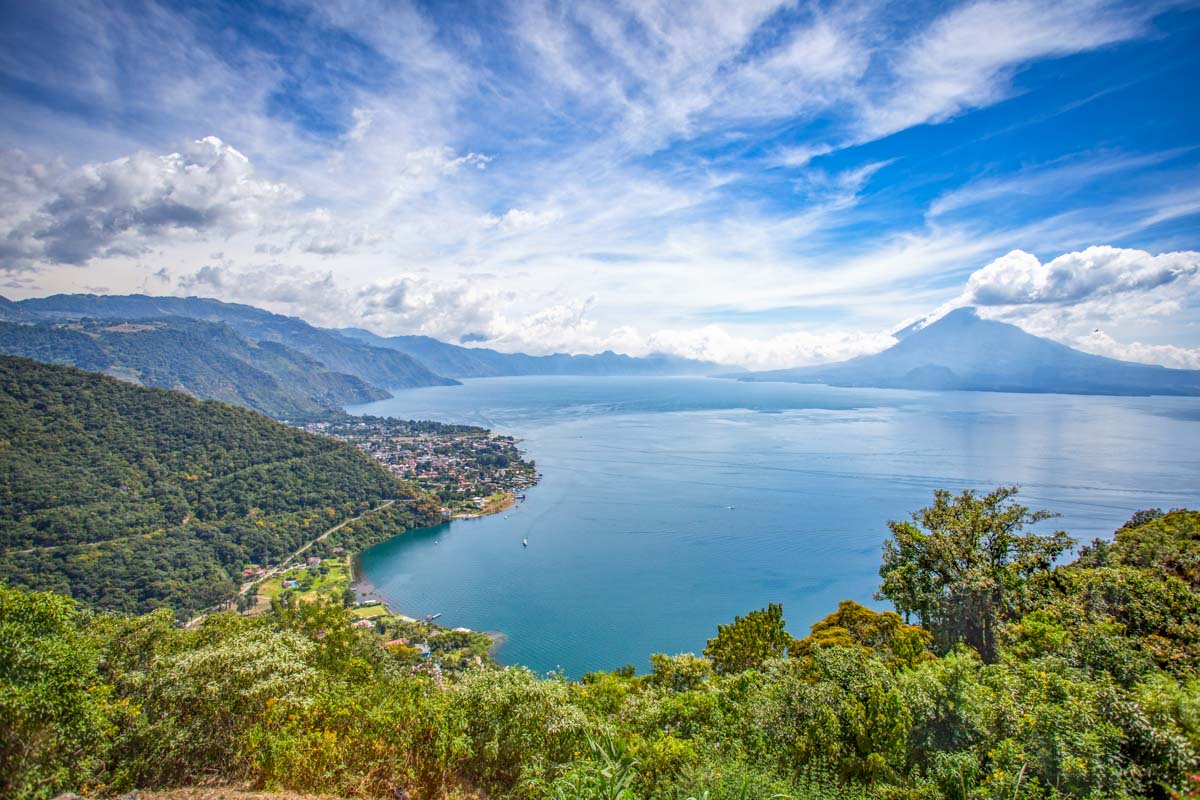 View of Lake Atitlan and Panajachel from San Jorge